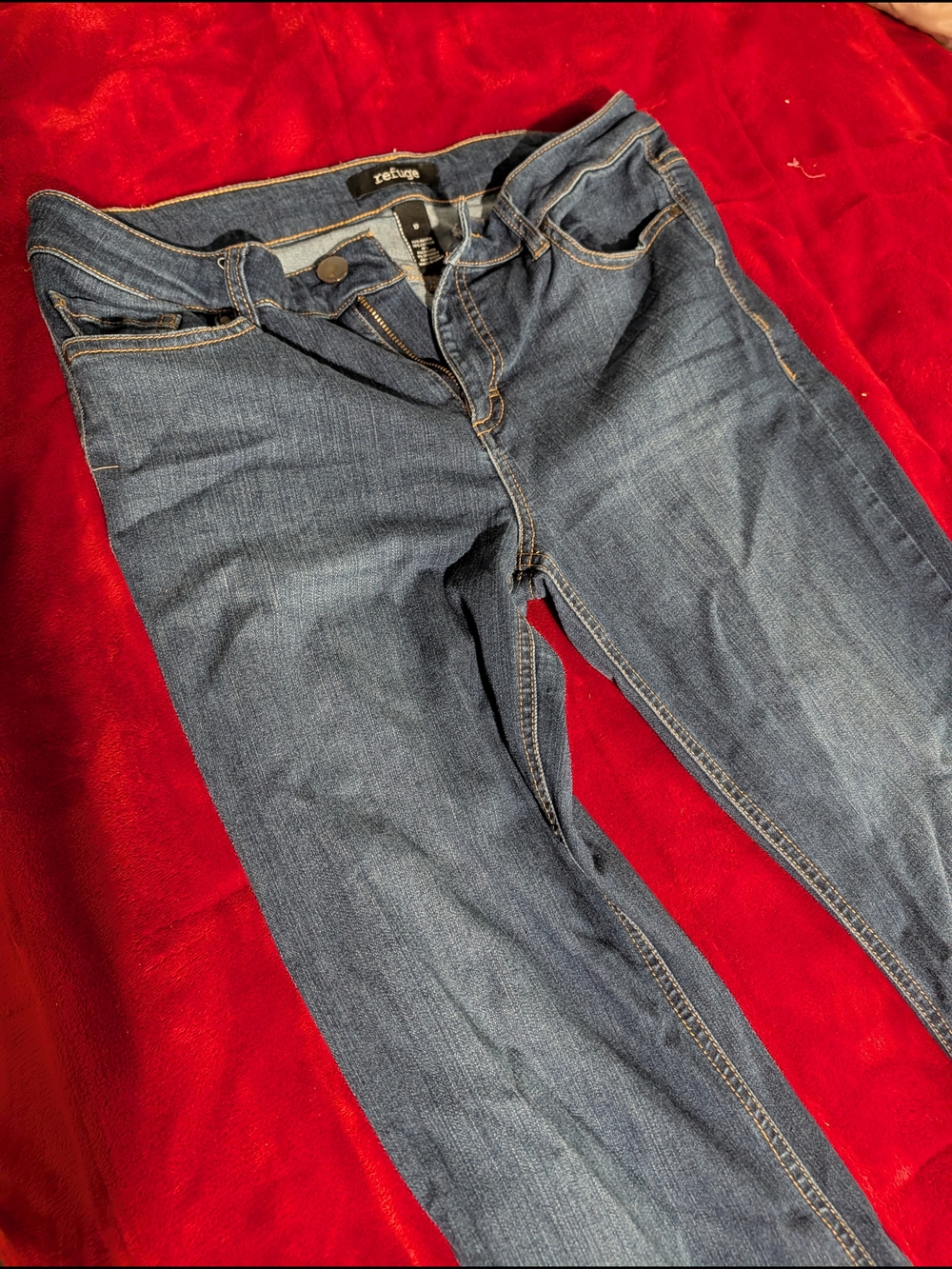 Refuge Dark Wash Tall Flare Jeans - Blue